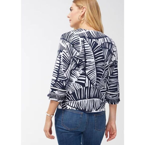 Chico’s Palm Print Cardigan women’s size M - Picture 3 of 10